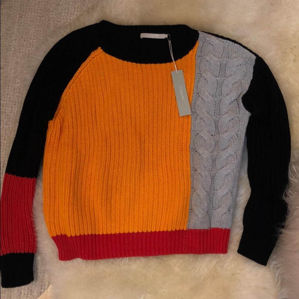 One Grey Day colorblock pullover